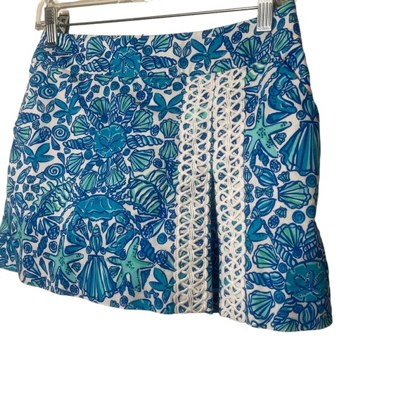 Lilly Pulitzer 00 Blue Print 100%‎ Cotton Skort - Picture 5 of 6